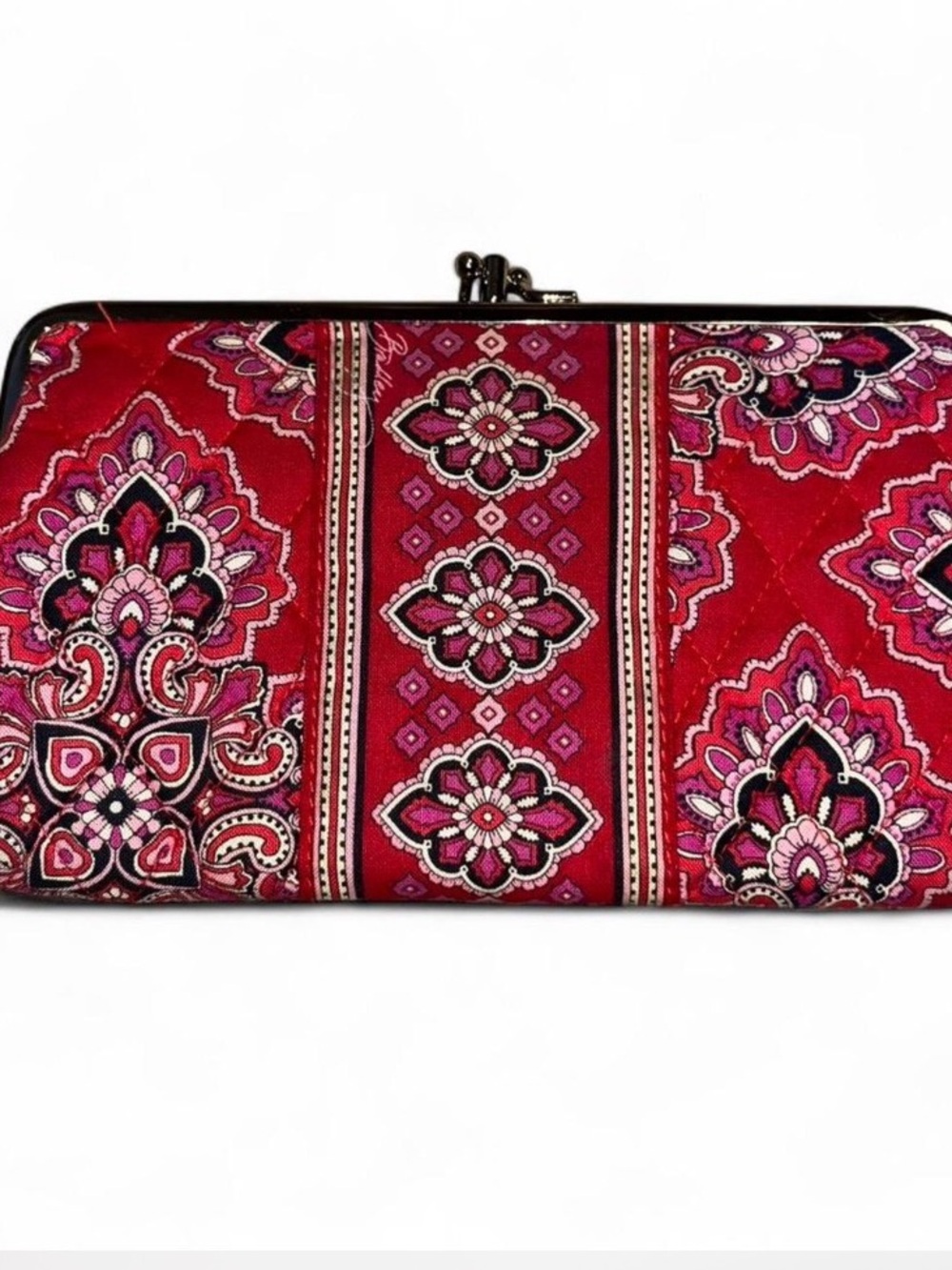 Vera Bradley Red Pink Floral Quilted Wallet